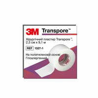 Пластир хірургічний 3М Transpore 1527-1 пористий прозорий 2,5 см х 9,1 м