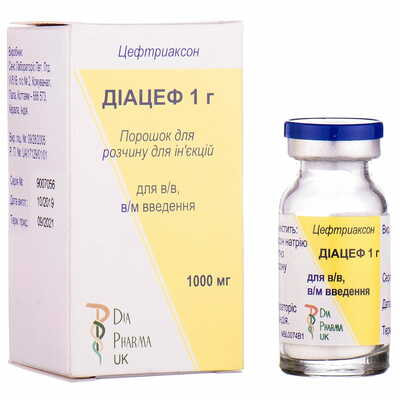 Діацеф 1 г порошок д/ін. по 1000 мг (флакон)