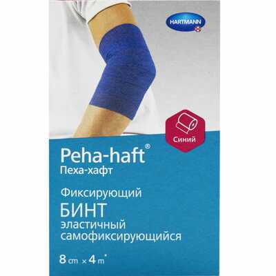 Бинт когезивний Peha-haft Color фіксуючий синій 8 см х 4 м