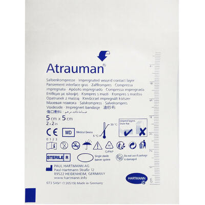 Пов`язка атравматична Atrauman мазева стерильна 5 см х 5 см 1 шт.