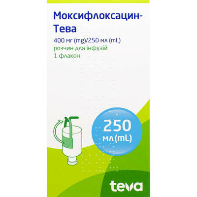 Моксифлоксацин-Тева розчин д/інф. 400 мг / 250 мл по 250 мл (флакон)