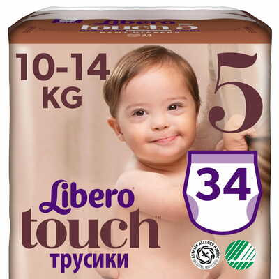 Підгузки-трусики Libero Touch Pants розмір 5, 10-14 кг, 34 шт.