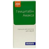 Гемцитабин Амакса порошок д/инф. по 200 мг (флакон)