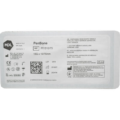 Голка Mdl PI1510/75 для біопсійної аспірації кісткового мозку розмір 15G х 10/75 мм