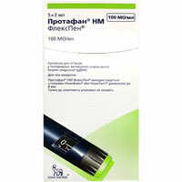 Протафан НМ ФлексПен суспензія д/ін. 100 ОД/мл по 3 мл №5 (картриджі)