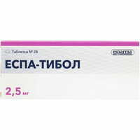Еспа-тибол таблетки по 2,5 мг №28 (блістер)