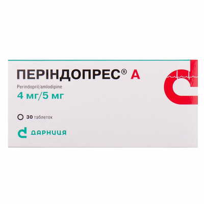 Періндопрес А таблетки 4 мг / 5 мг №30 (3 блістери х 10 таблеток)