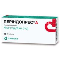 Периндопрес А таблетки 4 мг / 5 мг №30 (3 блистера х 10 таблеток)