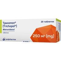 Трихопол таблетки по 250 мг №20 (2 блістери х 10 таблеток)