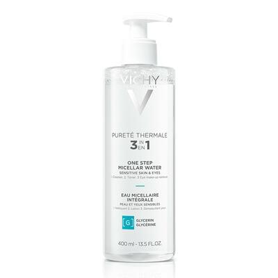 Вода міцелярна Vichy Purete Thermale  очищуюча для чутливої шкіри обличчя та очей 400 мл