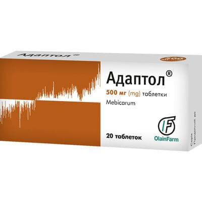 Адаптол таблетки по 500 мг №20 (2 блістери х 10 таблеток)