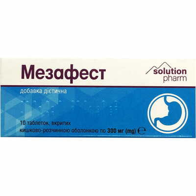 Мезафест таблетки по 300 мг №10 (блістер)