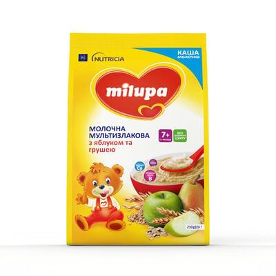 Каша молочна Milupa Мультизлакова з яблуком та грушею з 7-ми місяців 210 г