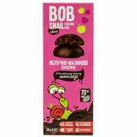 Цукерки Bob Snail Равлик Боб натуральні яблучно-малинові в чорному бельгійському шоколаді 30 г