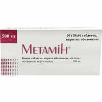 Метамін таблетки по 500 мг №60 (6 блістерів х 10 таблеток)