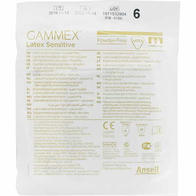 Перчатки хирургические Gammex Latex Sensitive латексные стерильные неприпудренные размер 6,0 пара