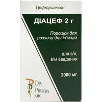 Діацеф 2 г порошок д/ін. по 2000 мг (флакон)