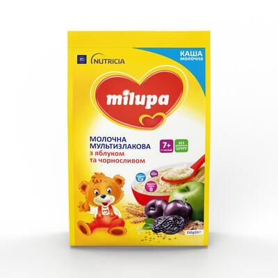 Каша молочная Milupa Мультизлаковая с яблоком и черносливом с 7-ми месяцев 210 г (пакет)