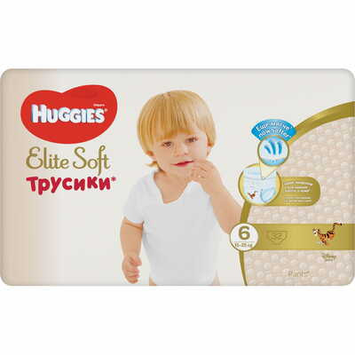 Підгузки-трусики Huggies Elite Soft розмір 6, 15-25 кг, 32 шт.