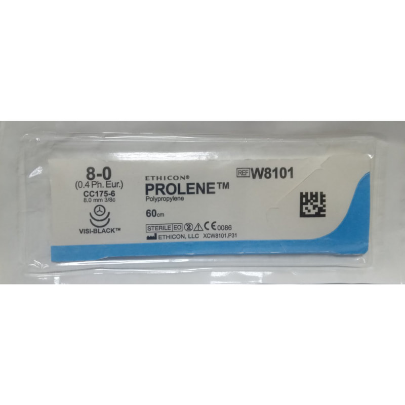 Шовный материал нерассасывающийся Prolene (Пролен) размер USP 8-0, 2 ...