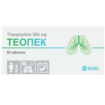 Теопек таблетки по 300 мг №50 (5 блістерів х 10 таблеток)