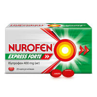 Нурофєн Експрес Форте капсули по 400 мг №20 (2 блістери х 10 капсул)