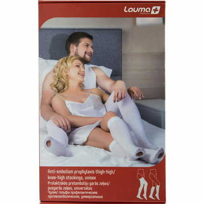 Чулки антиэмболические Lauma AG 302 класс компрессии І 18-21 мм рт.ст. размер XL белые