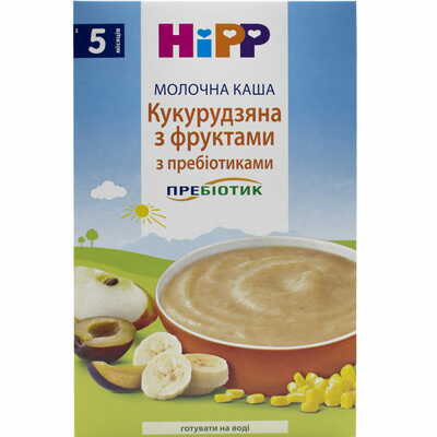 Каша молочная Hipp Кукурузная с фруктами и пребиотиками 250 г