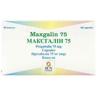 Максгалин капсулы по 75 мг №60 (6 блистеров х 10 капсул)