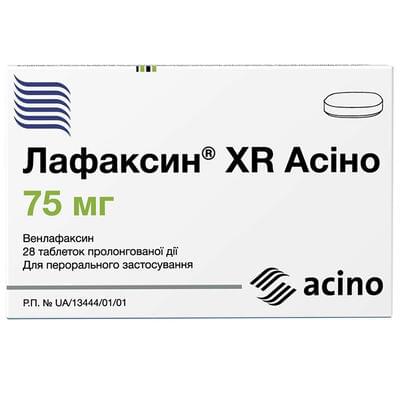 Лафаксин XR таблетки по 75 мг №28 (2 блістери х 14 таблеток)