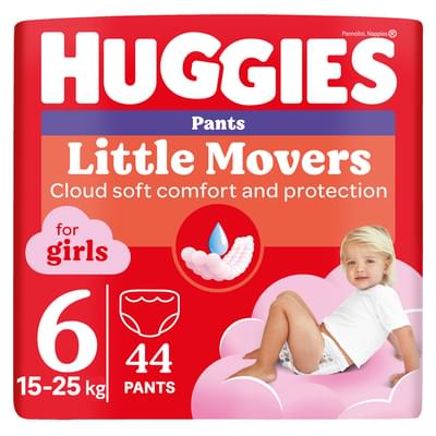 Підгузки-трусики Huggies Pants для дівчаток розмір 6, 15-25 кг, 44 шт. NEW