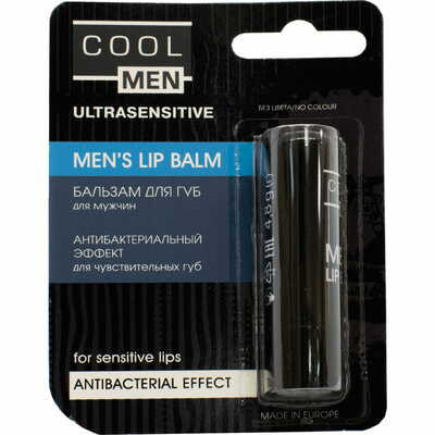 Бальзам для губ мужской Cool Men Ultrasensitive Антибактериальный эффект 4,8 г