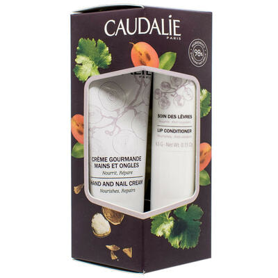 Набор Caudalie LipHand Duo кондиционер для губ увлажняющий анти-оксидант 4,5 г + крем для рук и ногтей 30 мл
