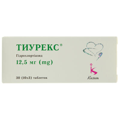 Тиурекс таблетки по 12,5 мг №30 (3 блістери х 10 таблеток)