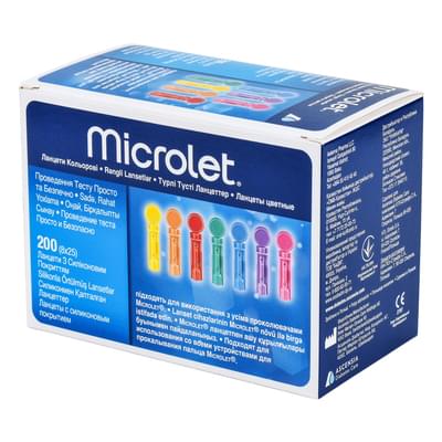 Ланцеты Microlet с силиконовым покрытием размер иглы 30G 200 шт.