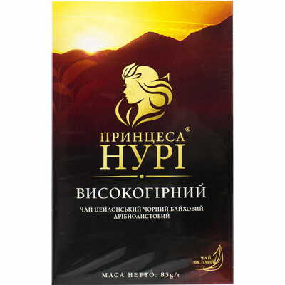 Чай чорний Принцеса Нурі цейлонський байховий високогірний дрібний 85 г