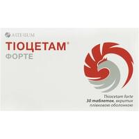 Тиоцетам Форте таблетки №30 (3 блистера х 10 таблеток)