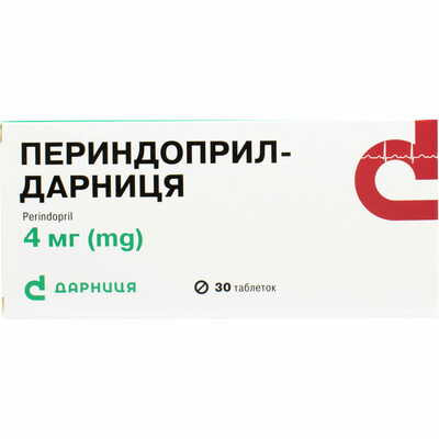 Периндоприл-Дарниця таблетки по 4 мг №30 (3 блістери х 10 таблеток)