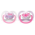Пустышка силиконовая Avent SCF080/02 I love для девочек с рождения до 6 месяцев 2 шт.