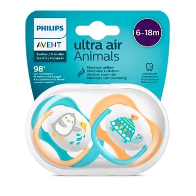 Пустышка силиконовая Avent SCF080/07 Animal для мальчиков с 6 до 18 месяцев 2 шт.