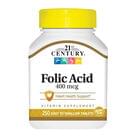 Купить 21st Century Фолиевая кислота таблетки по 400 мкг №250 21st Century Фолиевая кислота таблетки по 400 мкг №250