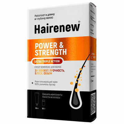 Комплекс для волос Hairenew 3D-эффект прочность, блеск, объем 30 мл + 10 мл