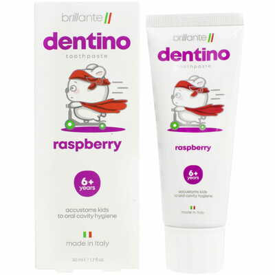 Зубная паста-гель детская Brillante Dentino Raspberry Junior с 6 лет 50 мл