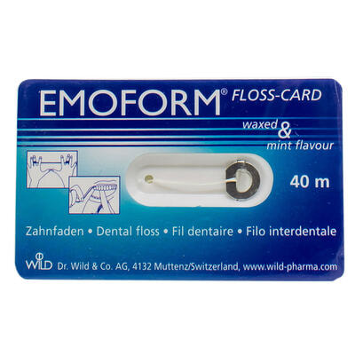 Зубная флосс-карта Emoform Floss Card с зеркалом 40 м