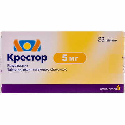 Крестор таблетки по 5 мг №28 (2 блистера х 14 таблеток)