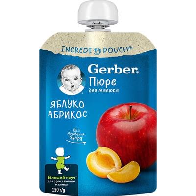 Пюре фруктове Gerber Яблоко і абрикос без цукру з 6-ти місяців 150 г