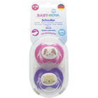 Пустышка силиконовая Baby-Nova плоская для девочек с кольцом 6-18 месяцев 2 шт.