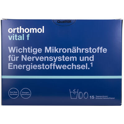 Ортомол Витал Ф со вкусом апельсина гранулы + таблетки + капсулы курс 15 дней №15