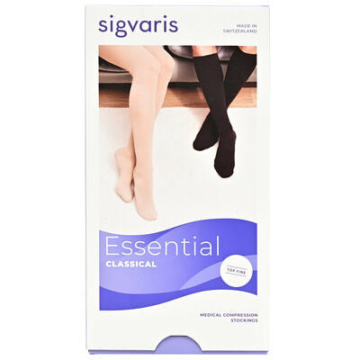 Чулки компрессионные Sigvaris Essential Classical PLUS 19317 класс компрессии ІІ с открытым мыском размер М short бежевые