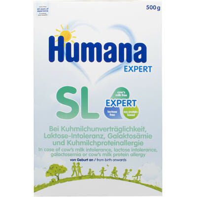 Суміш суха безмолочна Humana SL Expert спеціальна на основі ізоляту соєвого білку з народження 500 г